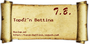 Topán Bettina névjegykártya